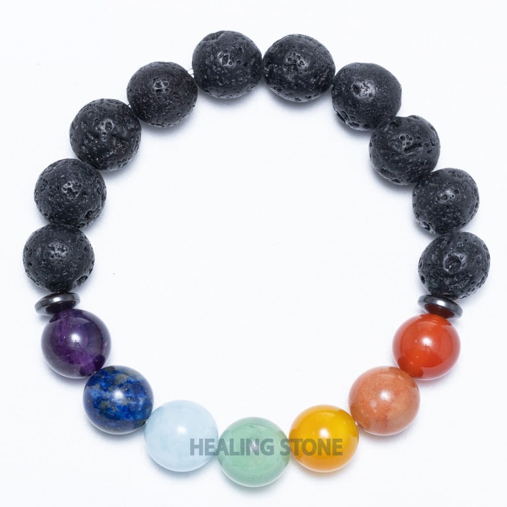 7 Chakra With Lava Stone Bracelet