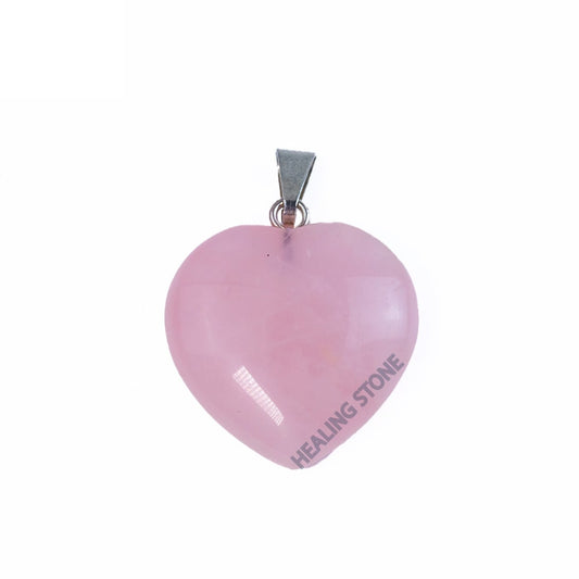 Heart Shaped Rose Quartz Stone Pendant