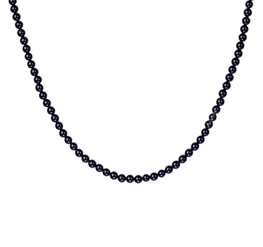 Black Onyx Stone Necklace 28inch