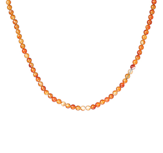 Red Agate (Carnelian) Stone Necklace 28inch