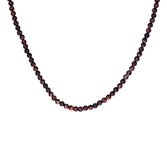 Red Tiger's Eye Stone Necklace 28inch