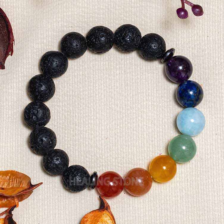 7 Chakra With Lava Stone Bracelet